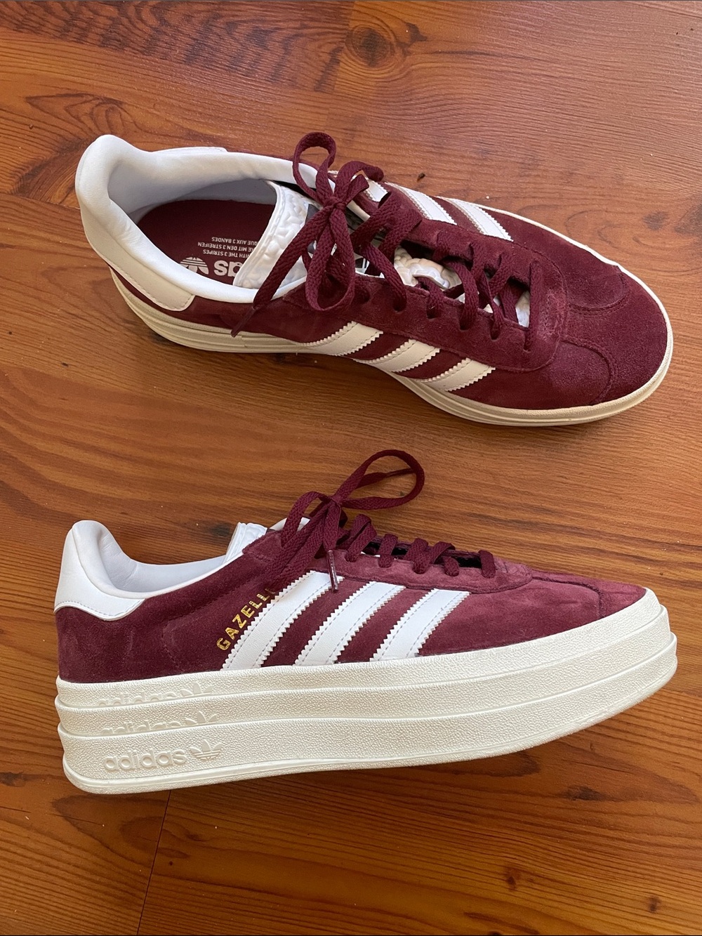 Adidas Gazelle Platform Sneakers - Maroon White